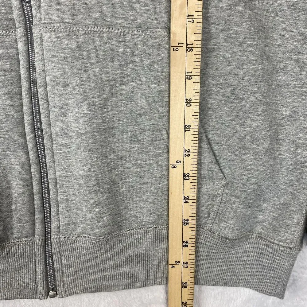 Nike Sportswear Varsity Spellout Full Zip Hoodie Gray Men's L Embroidered Y2K